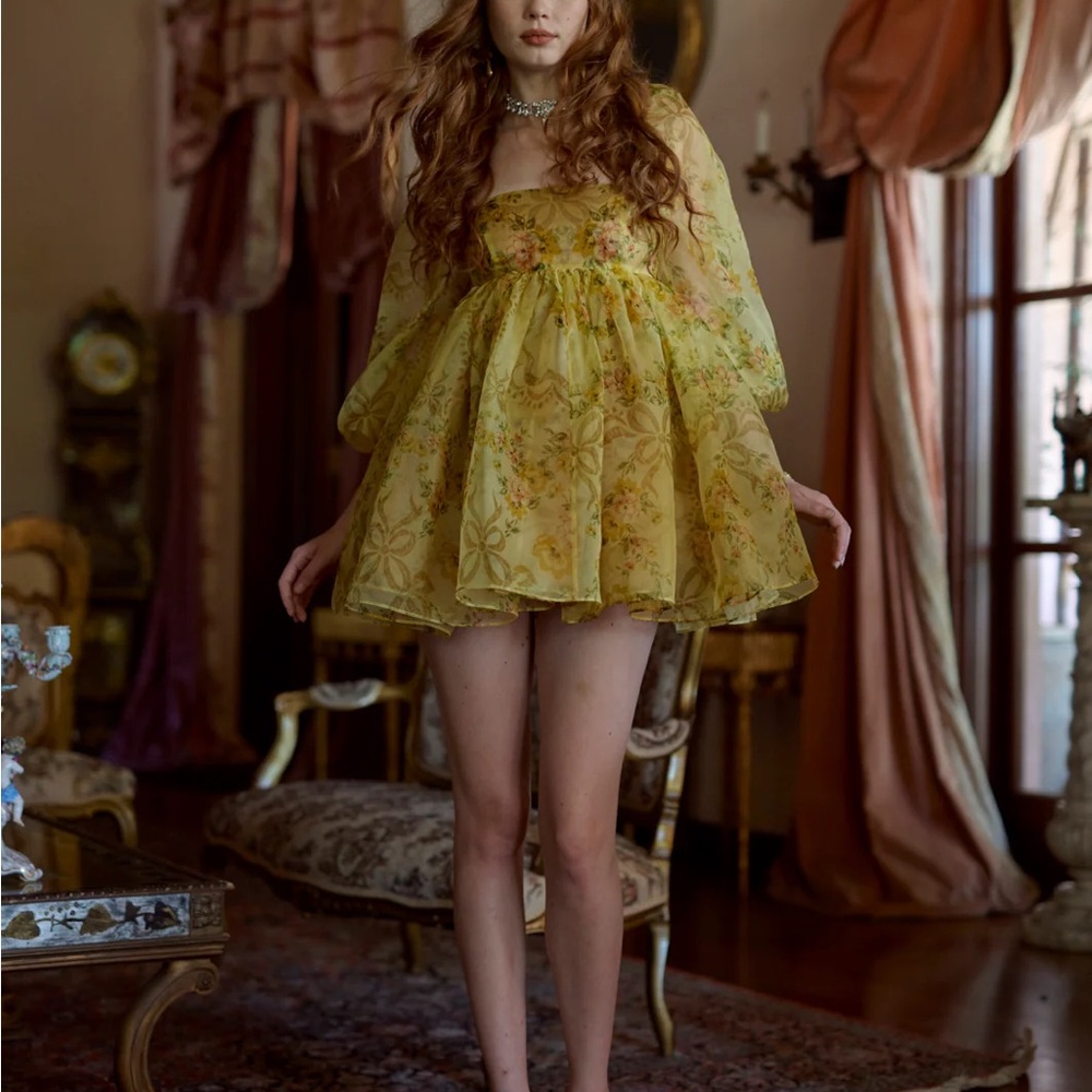 NWT Selkie Crème Brulee Puff Dress